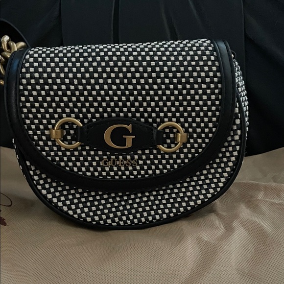 Guess Monochrome Checkered Crossbody Bag - Picture 1 of 3